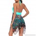 LLNONG Women Tankini Floral Print Swimwear Two Piece Bathing Suit Asymmetric Hem Large Size Loose Swimdress Sky Blue B07P91HK21